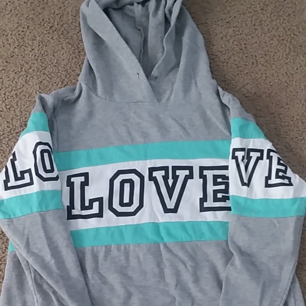 Teal LOVE Hoodie Shirt